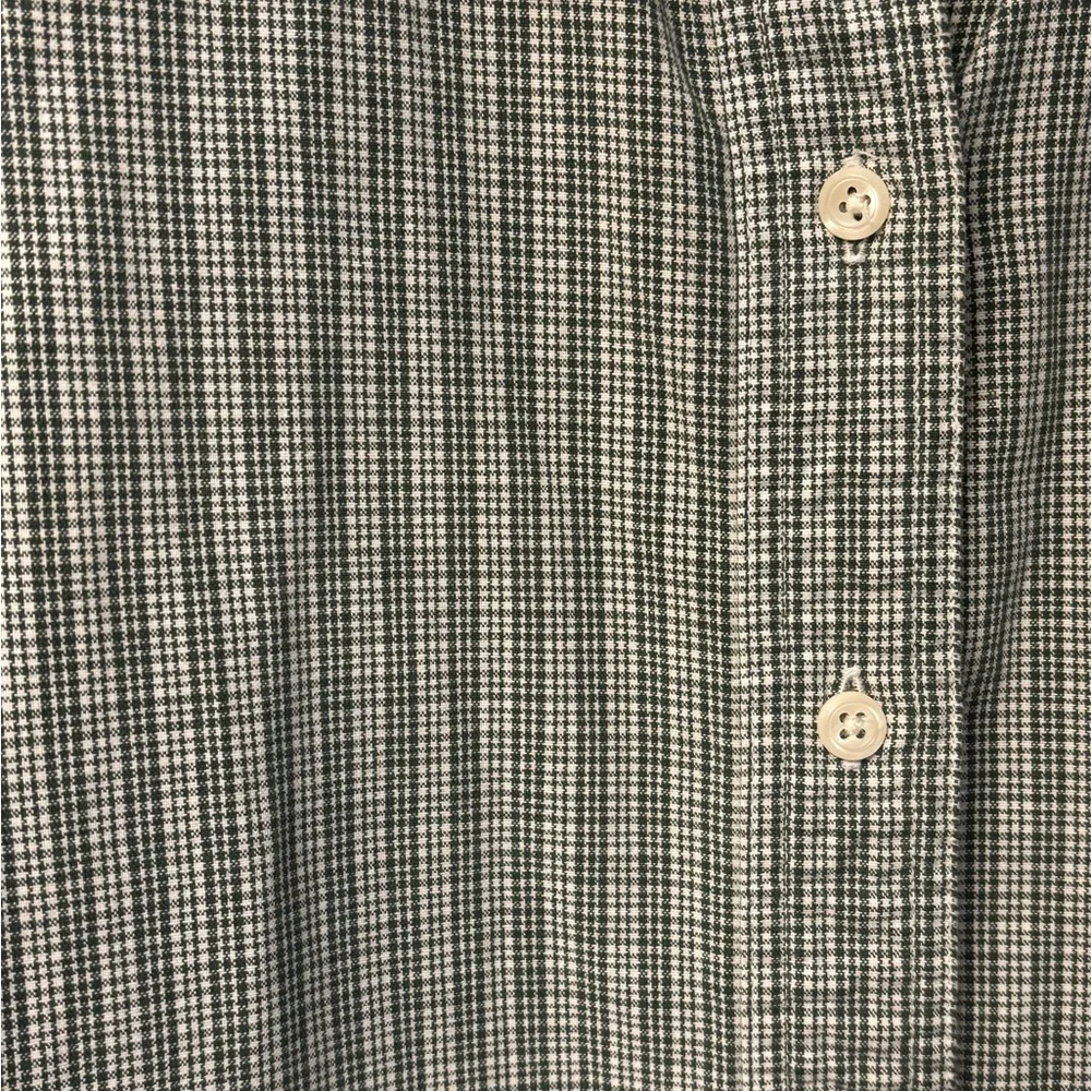 Vintage Abercrombie & Fitch Sleeveless Plaid Button Down Shirt Small Green Plaid - Picture 4 of 4